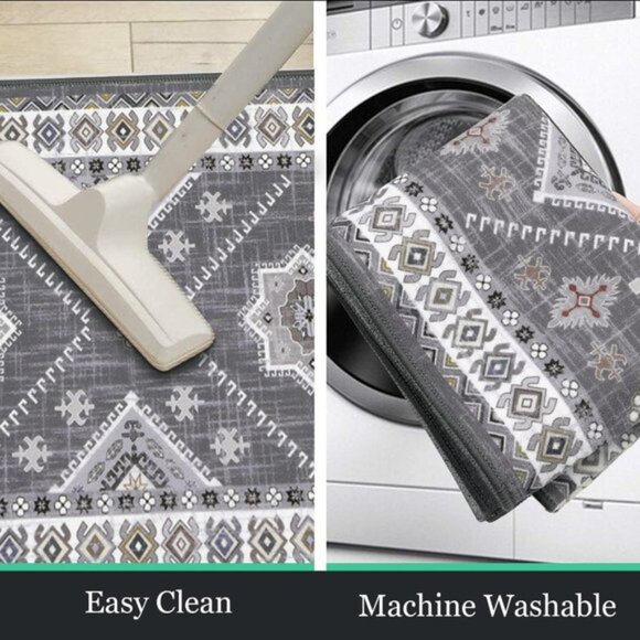 New 3-Piece Boho Kitchen Rug Set, Non-Slip, Washable Mats for Kitchen & Hallway - Picture 6 of 7